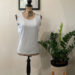 Shimmery Silver Sleeveless Top